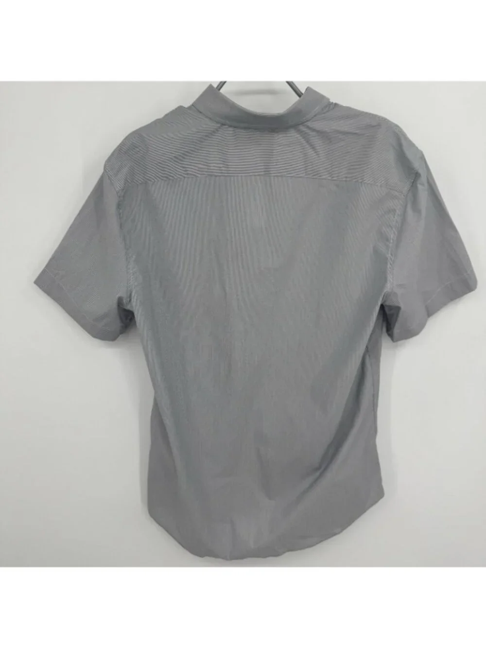Banana Republic Slim-Fit Tech-Stretch Short Sleeve Striped Button Down Shirt M